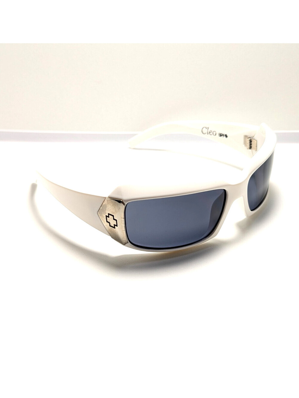 Spy Optic Cleo Gray UV White Outdoor Rectangular Wrap Unisex Sports Sunglasses